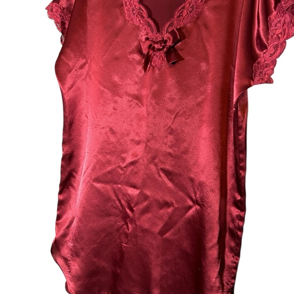 Vintage Victoria's Secret Red Satin Chemise Nightgown - Picture 4 of 6